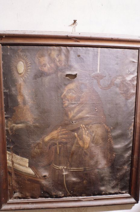 tableau et son cadre : Saint François d'Assise adorant le Saint Sacrement - © Ministère de la Culture (France), Médiathèque du patrimoine et de la photographie, diffusion GrandPalaisRmn Photo