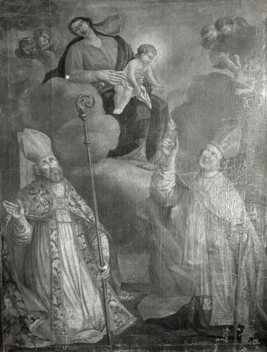 tableau : saint Quenin évêque de Vaison et Saint-Martin-de-Tours agenouillés devant la Vierge - © Ministère de la Culture (France), Médiathèque du patrimoine et de la photographie, diffusion GrandPalaisRmn Photo