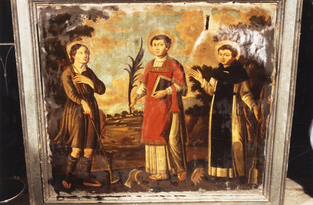 tableau : Saint Gens, saint Vincent et saint Fiacre, saints patrons de l'agriculture