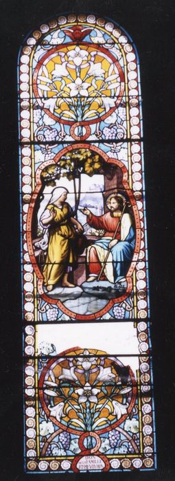 verrière de la nef : Christ et Samaritaine