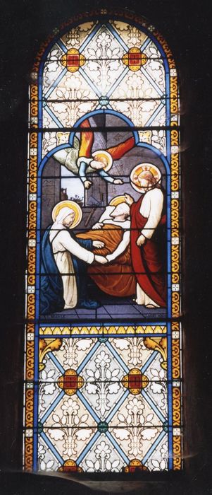 verrière de la nef : Mort de saint Joseph