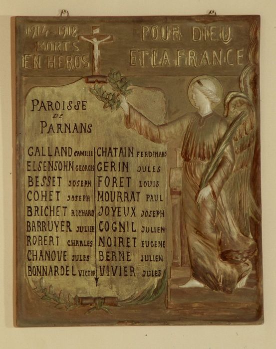 tableau commémoratif des morts de la guerre de 1914-1918