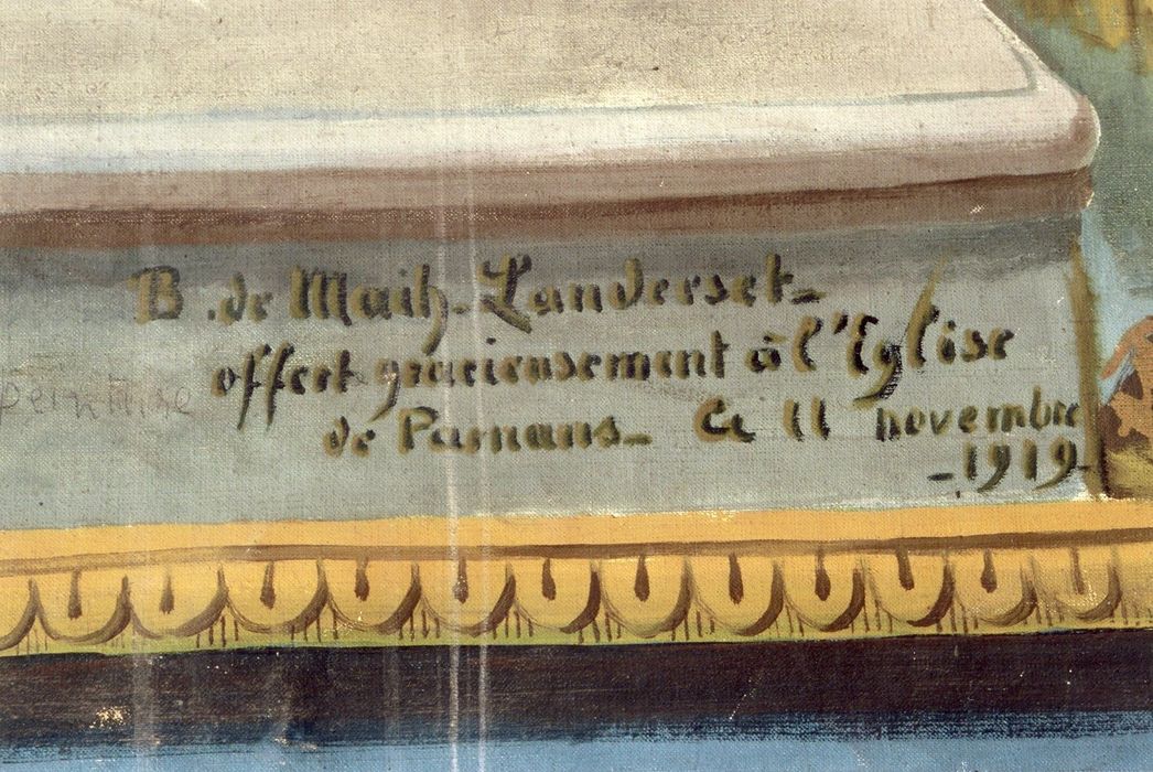 tableau commémoratif des morts de la guerre de 1914-1918, détail de la signature