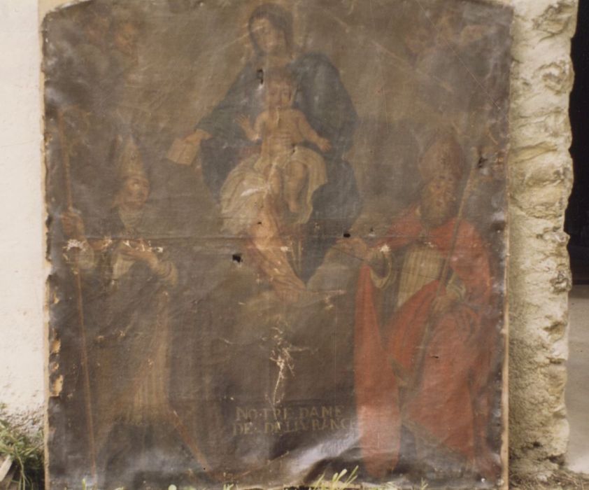 tableau : Notre-Dame de Délivrance entourée de saint Martin et saint Clair