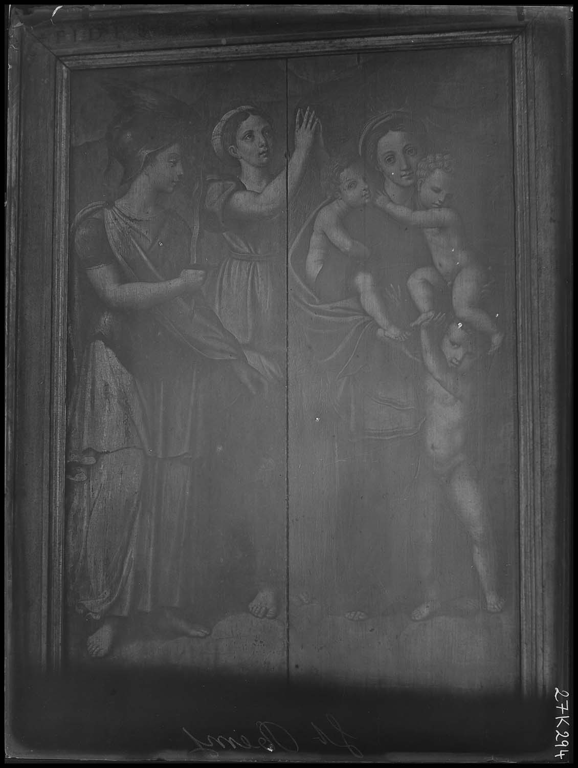 Panneau peint de triptyque : Vertus