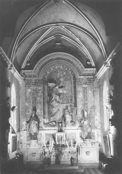 retable du maître-autel et 2 statues : Saint Eloi, Saint Germain, vue générale