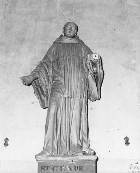statue : saint Herluin (anciennement saint Clair), vue générale - © Ministère de la Culture (France), Médiathèque du patrimoine et de la photographie (objets mobiliers), tous droits réservés