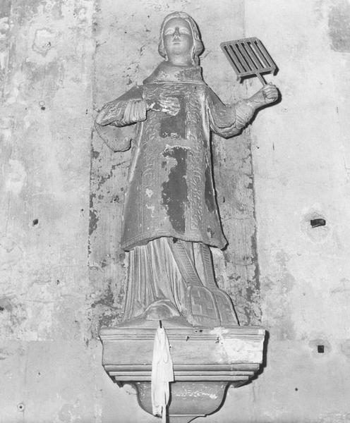 statue : saint Laurent, vue générale - © Ministère de la Culture (France), Médiathèque du patrimoine et de la photographie (objets mobiliers), tous droits réservés