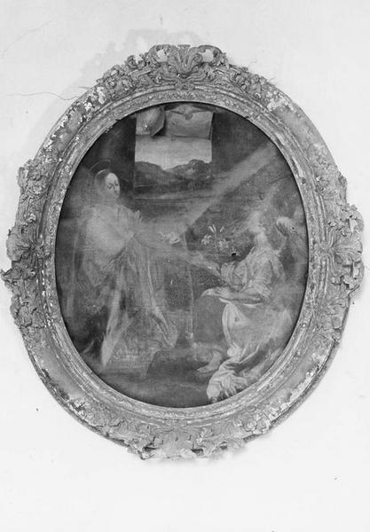 tableau et son cadre : l'Annonciation, vue générale