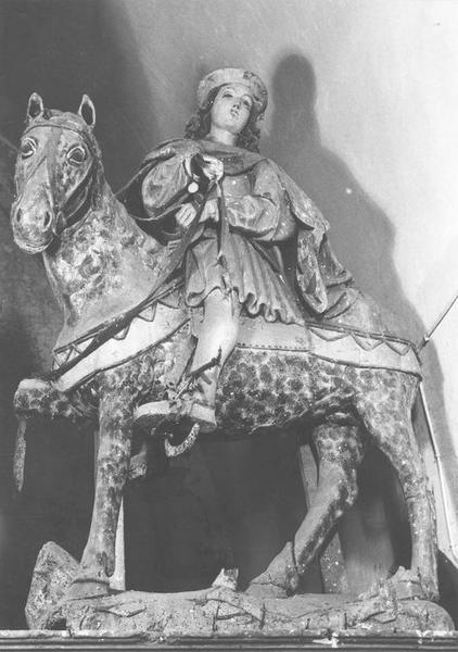groupe sculpté équestre : saint Martin, vue générale