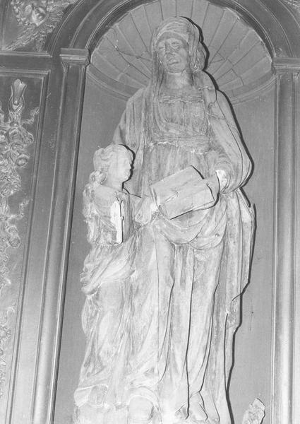 groupe sculpté : l'Education de la Vierge, vue générale