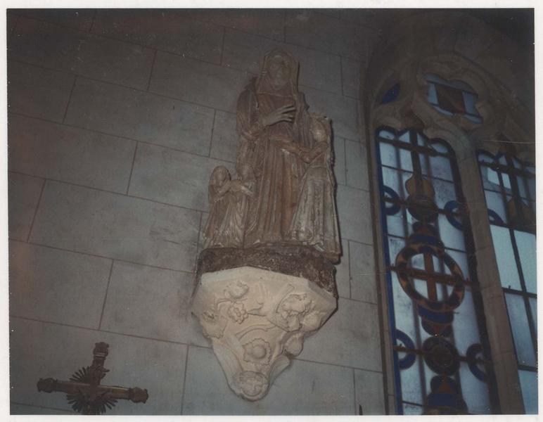 groupe sculpté (grandeur nature) : l'Education de la Vierge ou la Sainte Parenté, vue générale