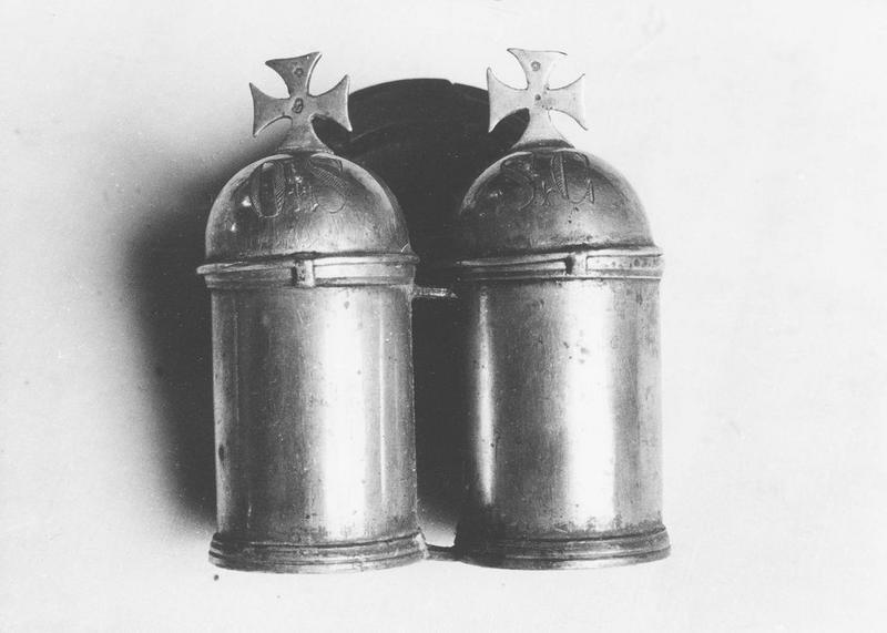 2 ampoules aux saintes huiles (boîte aux saintes huiles)