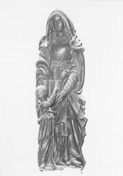 groupe sculpté : l'Education de la Vierge, vue générale