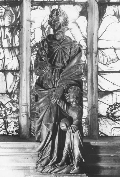 groupe sculpté : saint Joseph et l'enfant Jésus, vue générale