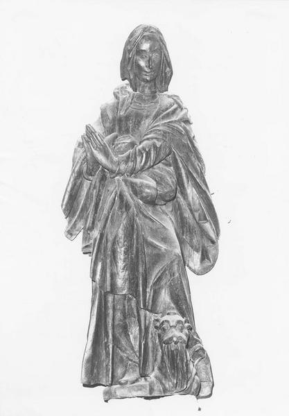 groupe sculpté : sainte Marguerite d'Antioche, vue générale