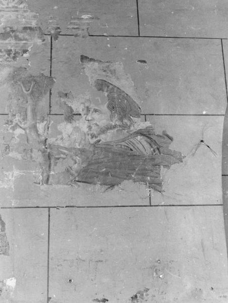 peintures monumentales de la nef : scènes de la vie de saint Christophe, détail
