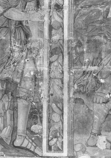 peintures monumentales de la nef : scènes de la vie de saint Christophe, détail