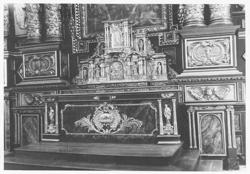 retable du maître-autel (contretable), vue partielle