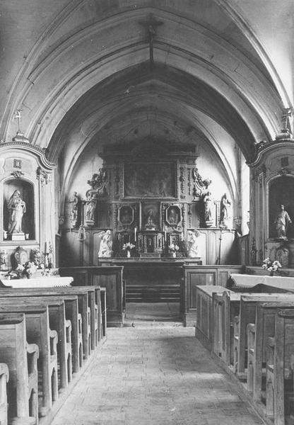 maître-autel, tabernacle, retable, tableau, médaillons et statue : Saint Léonard, vue générale