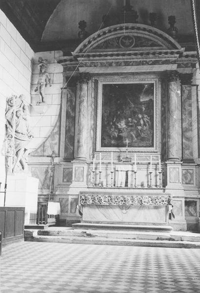 maître-autel, statue : saint Sébastien, vue générale