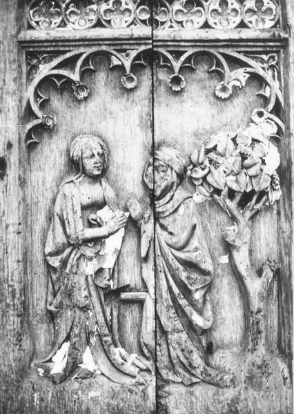 éléments de l'ancien retable du maître-autel, reliefs, détail