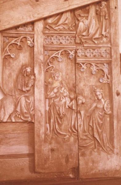 éléments de l'ancien retable du maître-autel, reliefs, détail