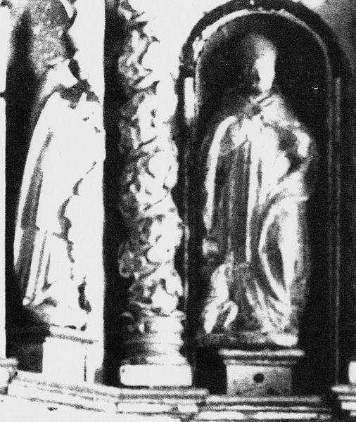retable du maître-autel, détail de la statuette de saint Nicolas