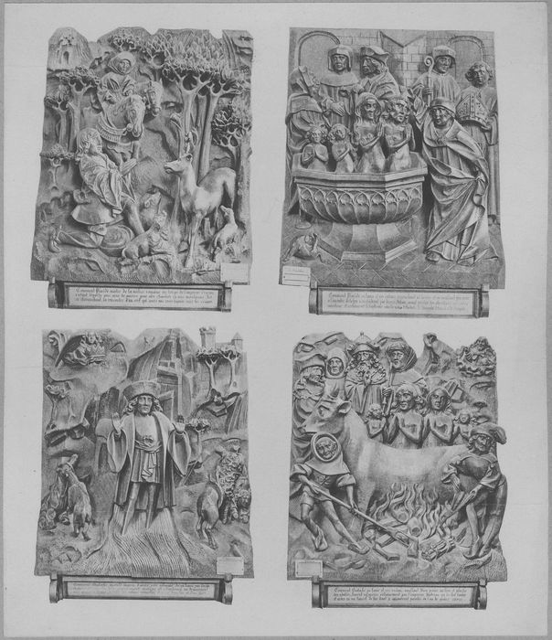 bas-reliefs : Scènes de la vie de saint Eustache