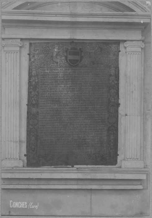 plaque commémorative de fondation de services par Jean Le Tellier, conseiller du Roi