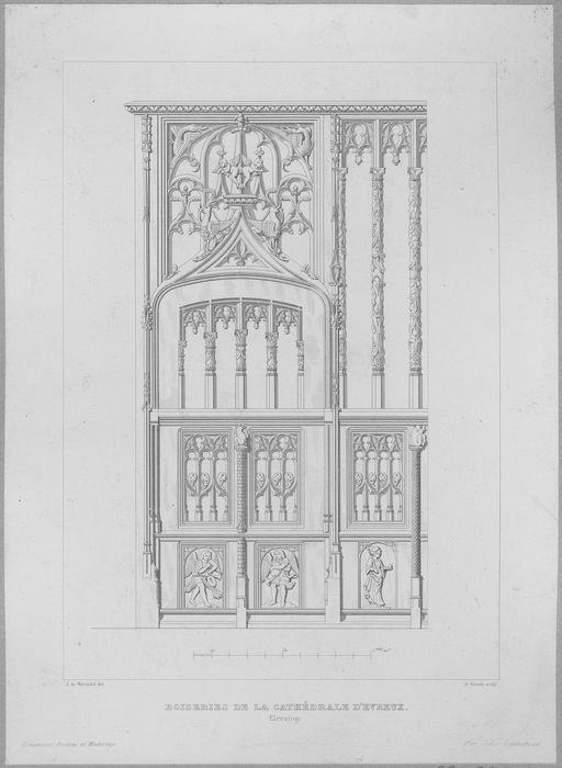 clôtures des chapelles et des bas-côtés du choeur, vue partielle