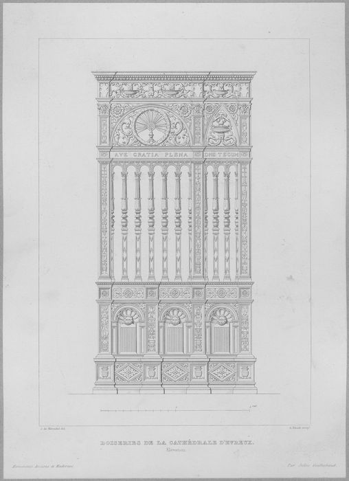 clôtures des chapelles et des bas-côtés du choeur, vue partielle