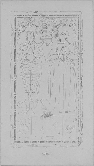 statue funéraire : gisant de Guy d'Aché, mort en 1608