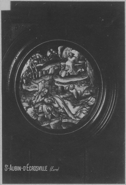maître-autel, lambris du choeur, détail d’une plaque décorative
