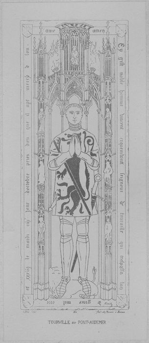 dalle funéraire à effigie gravée de Vincent d'Erquembout, mort en 1433 - © Ministère de la Culture (France), Médiathèque du patrimoine et de la photographie, diffusion RMN-GP