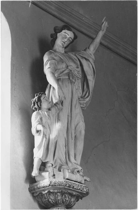 Groupe sculpté : Tobie et l'ange gardien