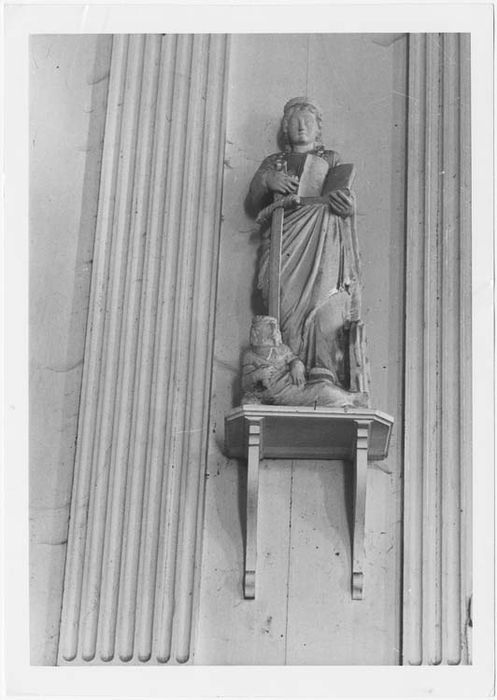 groupe sculpté : Sainte Catherine terrassant l'Empereur Maximien