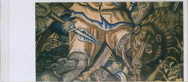 tapisserie : La Chasse à l'ours, détail de l'ours