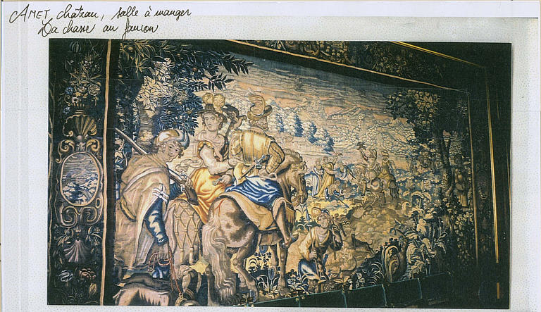 tapisserie : La Chasse au faucon, détail des chasseurs