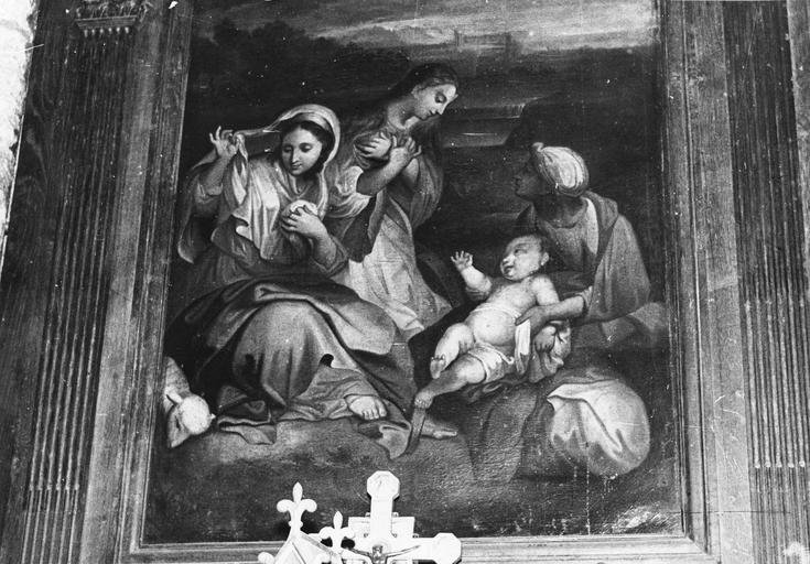 tableau : La Nativité, huile sur toile, école française (dans la chapelle de Tous-les-Saints)