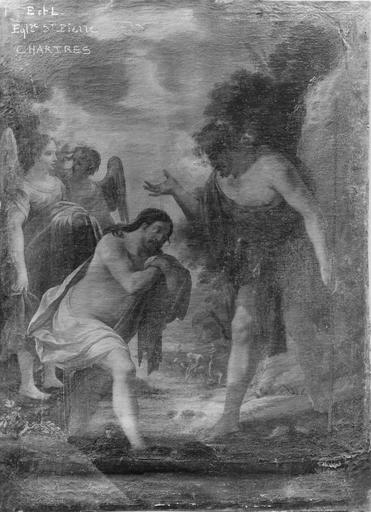 tableau : Le Baptême du Christ, huile sur toile, école de Vouet - © Ministère de la Culture (France), Médiathèque du patrimoine et de la photographie (objets mobiliers), tous droits réservés