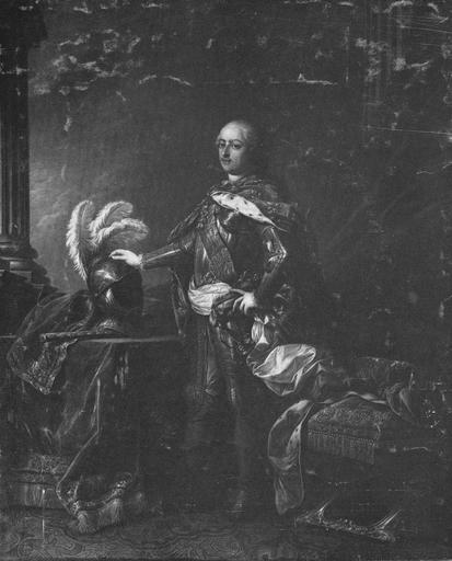 tableau, cadre : Louis XV en armure, huile sur toile