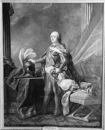 tableau, cadre : Louis XV en armure, huile sur toile