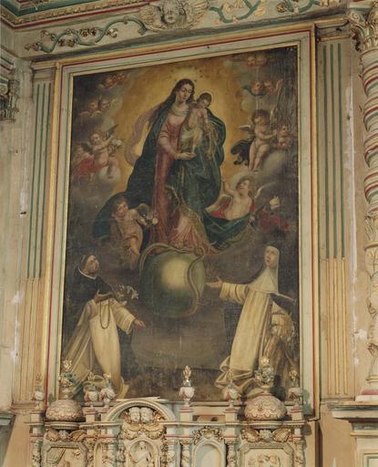 tableau : Vierge du Rosaire, huile sur toile