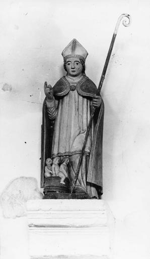 statue : saint Nicolas de Bari, bois peint