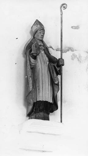 statue : saint Lubin, bois peint