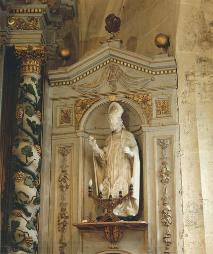 Retable, 2 statues : Saint Gilles, Saint Victor