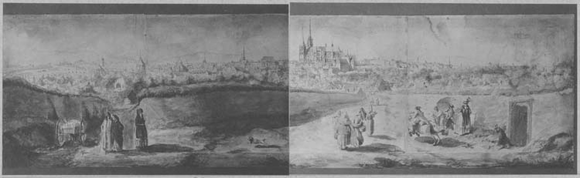 dessin : vue perspective de Chartres en 1780 - © Ministère de la Culture (France), Médiathèque du patrimoine et de la photographie, diffusion RMN-GP