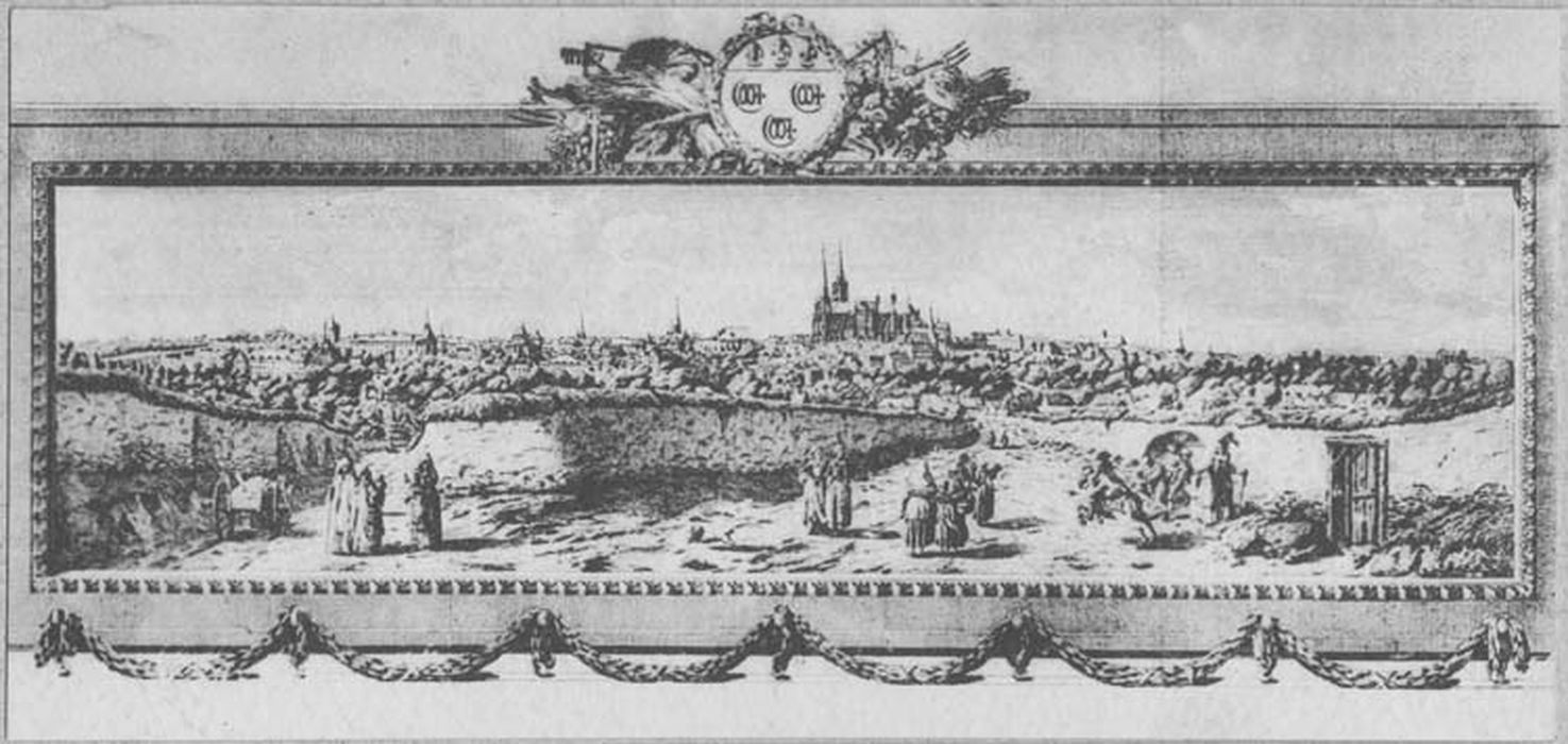 dessin : vue perspective de Chartres en 1781 - © Ministère de la Culture (France), Médiathèque du patrimoine et de la photographie, Tous droits réservés