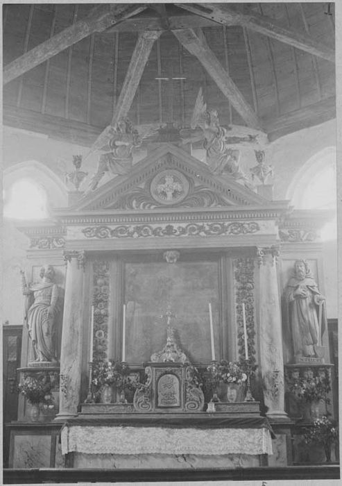 autel, retable, tabernacle, statues (maître-autel)